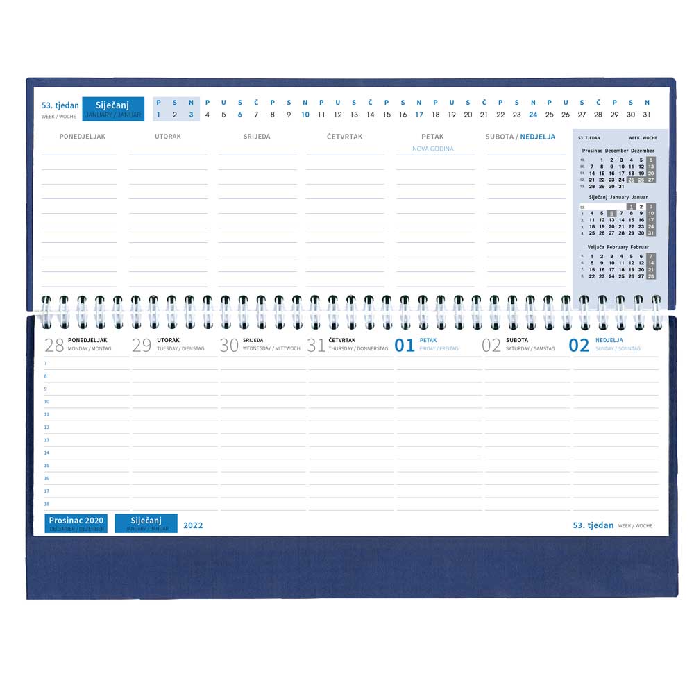 Planer STOLNI BIJELI, spiralni, dim:30x14cm, 192 str. P/5050