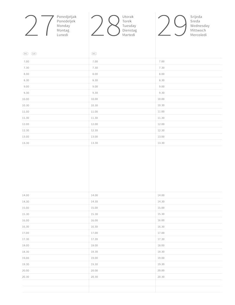 "Weekly" rokovnik planer PU tamno plavi 21x26,5 cm 224 str 80gr P/20