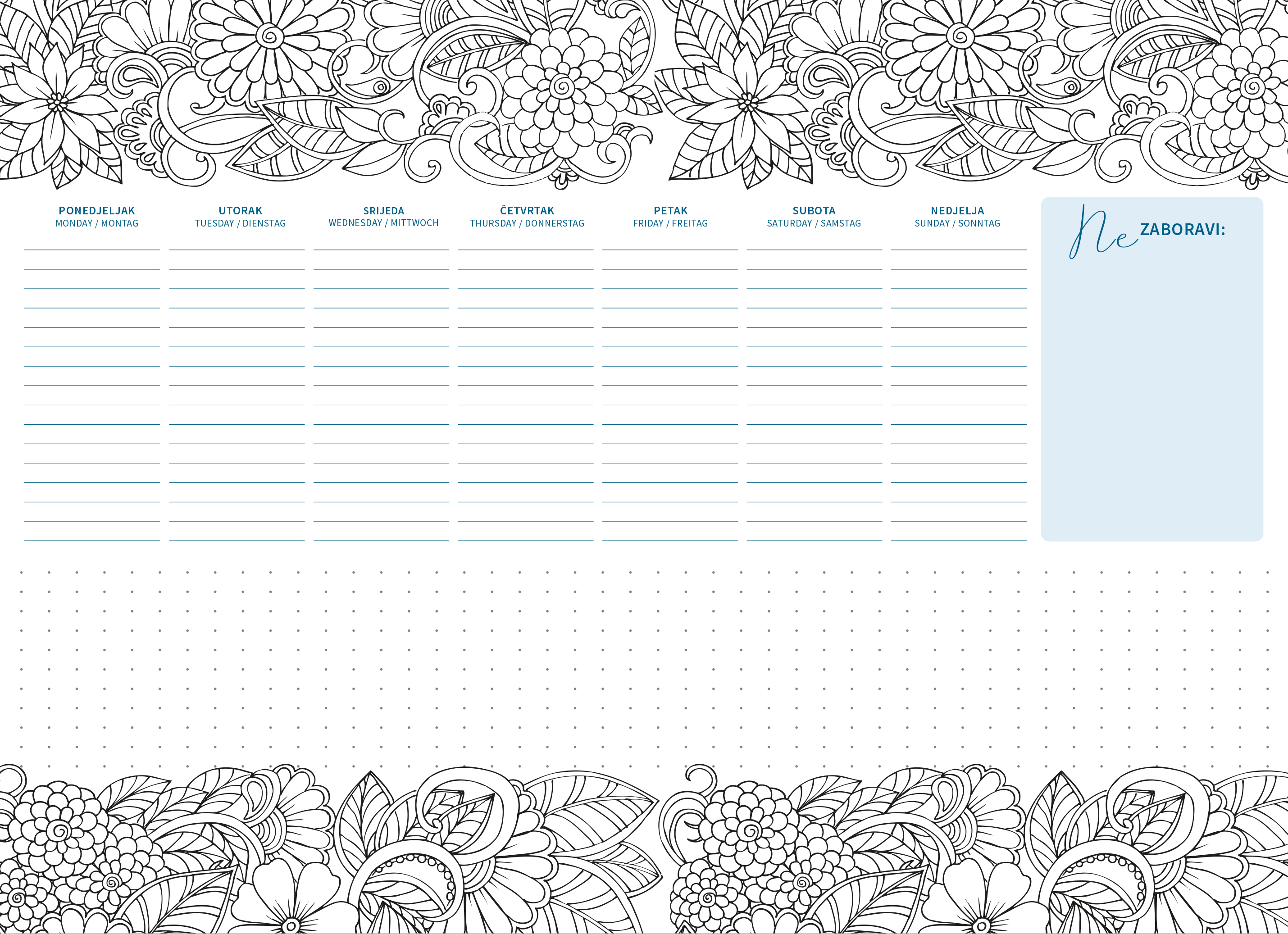 Stolna mapa BOJANKA, ravnalo, dim:47x34cm, P/20