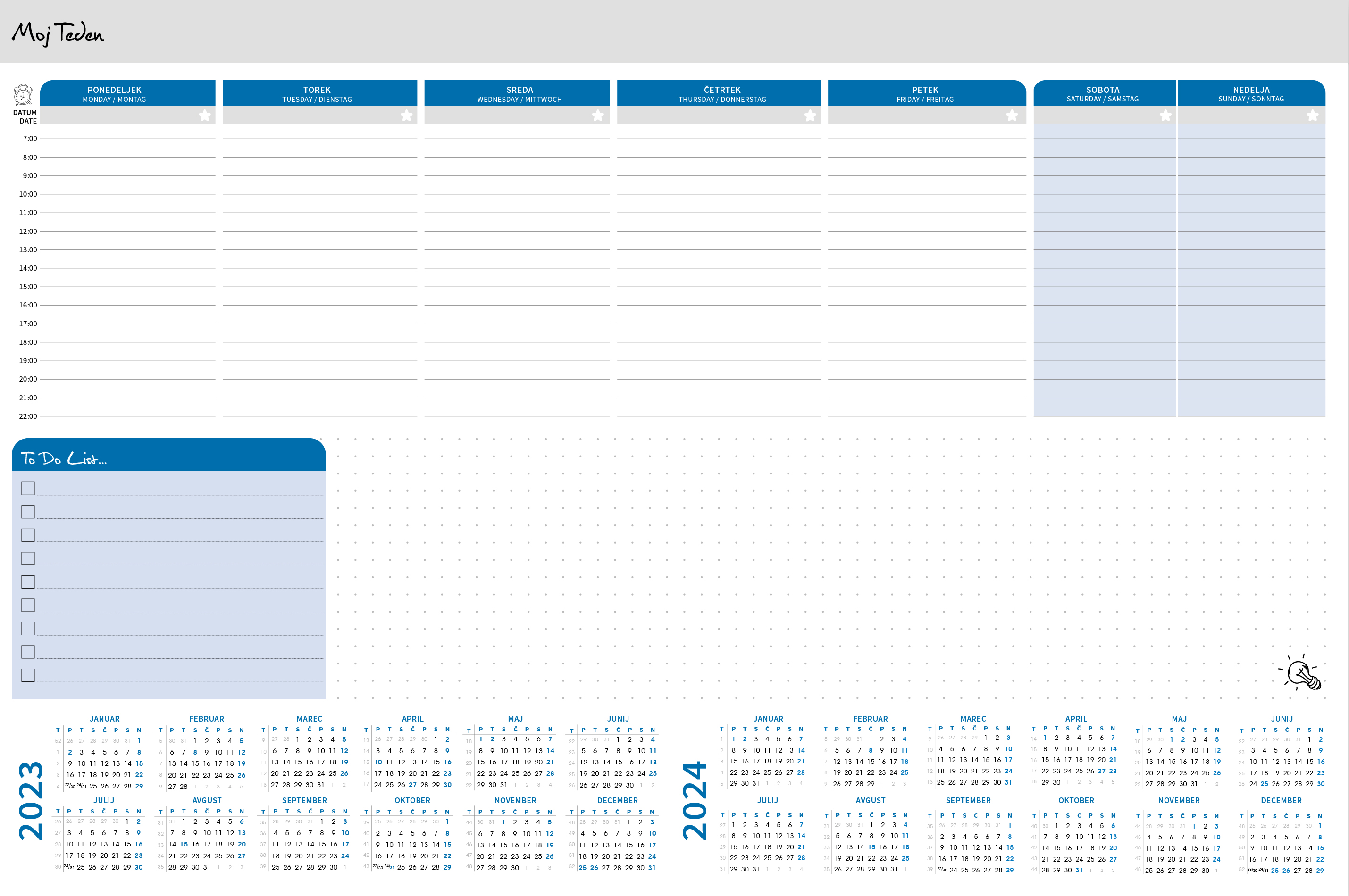 Stolna mapa slovenska PLAVO SIVA MAXI A2, dvogodišnja, ravnalo, dim: 60x40cm, Slovenija,  P/15 