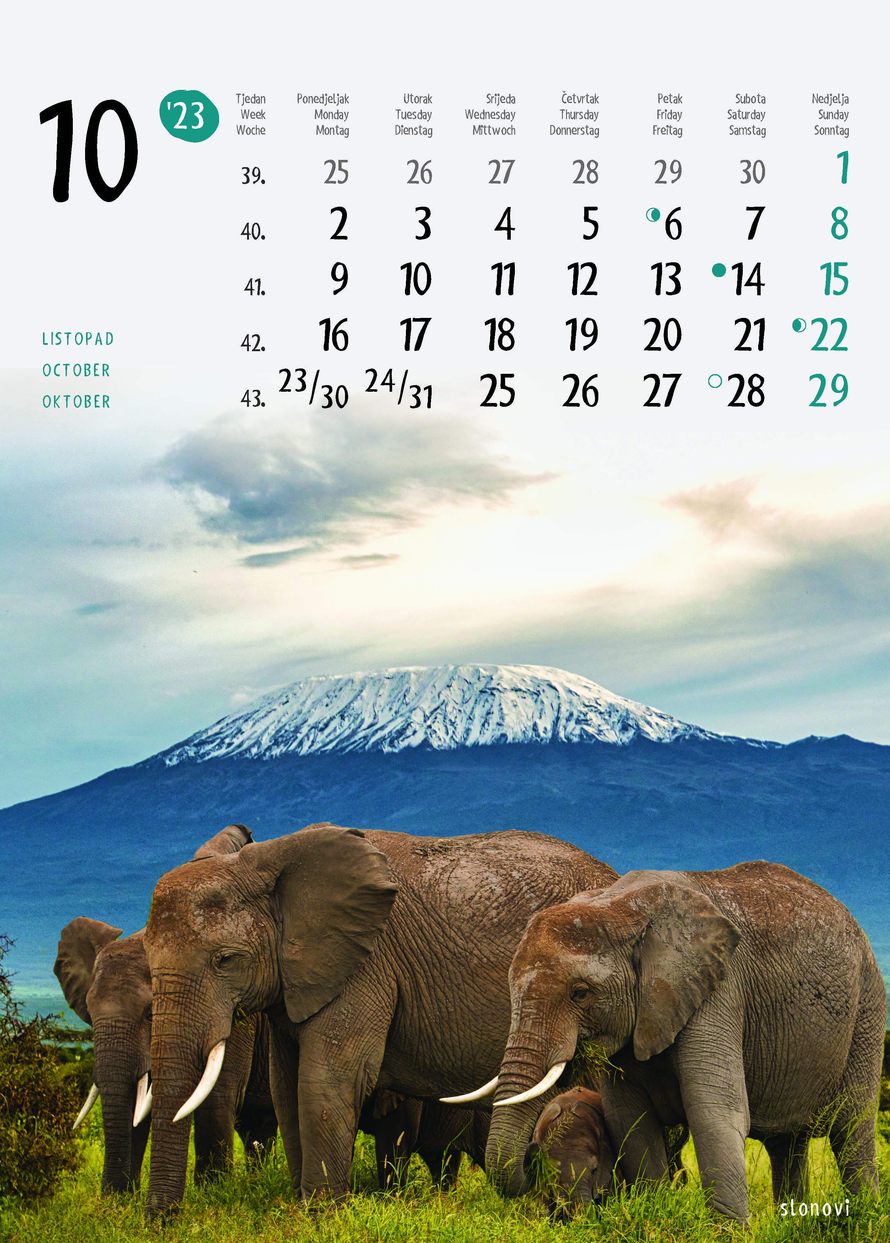 "ŽIVOTINJE" neuvezani, 13 list., dim: 24x34 cm, PVC vrećica, P/40