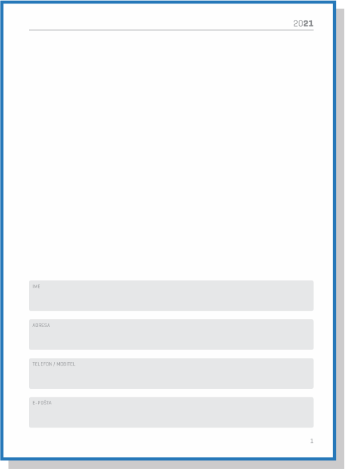 PLANER dnevni šivani plavi TK  B5  (163 x225) P40