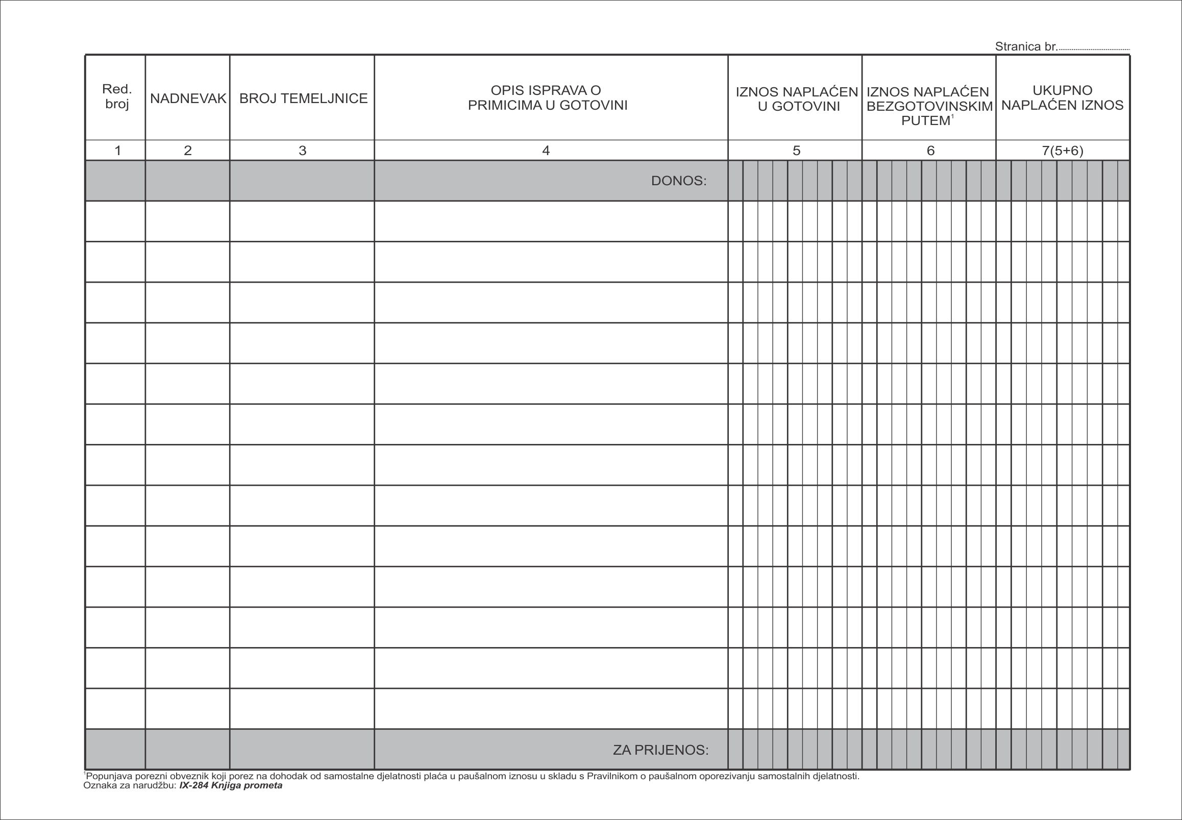 IX-284 KNJIGA PROMETA obr.KPR   (p10)   (01-20)