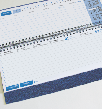 PLANER STOLNI SPIRALNI LINAS ANTRACIT P50 30,2 x 14 cm, nad.+ 30,2 +  128 stranice*