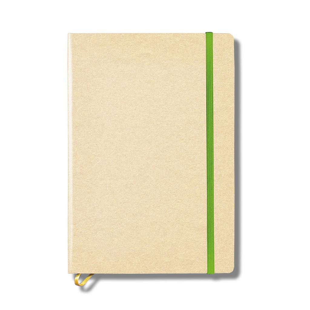 "EKO NOTES" notebook A5, with green elastic band, business, format:14,8x21cm, P/20