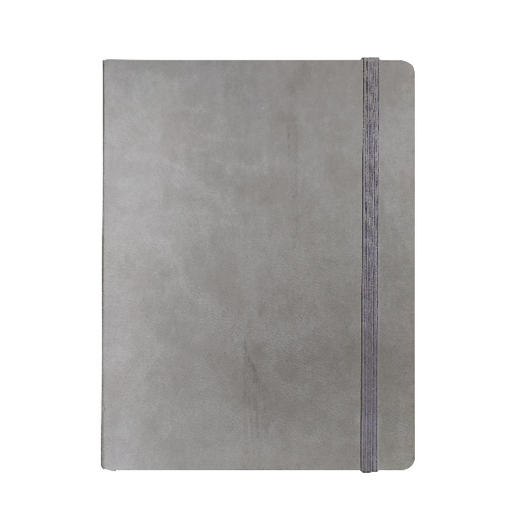 "BLOOM" light grey notebook A5, with elastic band, format:14,8x21cm, P/20