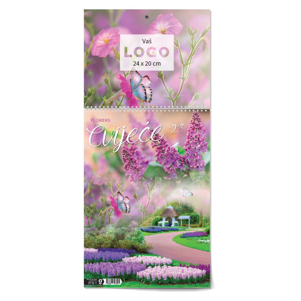 "CVIJEĆE" 13 sheets, format: 24x53,5 cm, PVC bag, P/50, color calendar  NOT BOUND