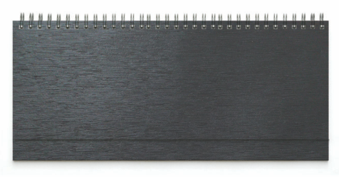 DESK planner LINAS ANTHRACITE, wire bound, format:30x14,5cm, 128 pages, P/50