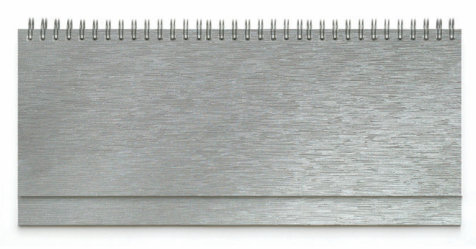 DESK planner LINAS SILVER, wire bound, format:30x14,5cm, 128 pages, P/50