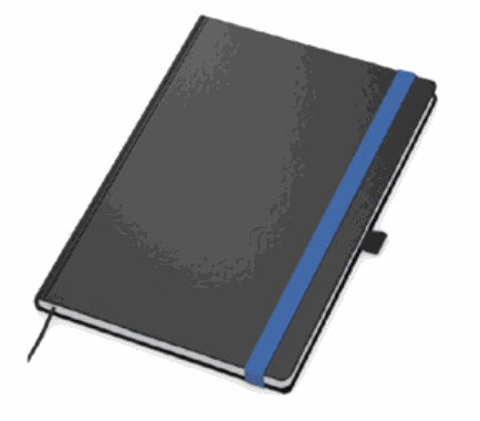 "PANTERA" notebook A5, with blue elastic band, business, format:14,8x21cm, P/20