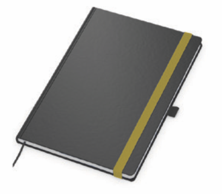 "PANTERA" notebook A5, with yellow elastic band, business, format:14,8x21cm, P/20