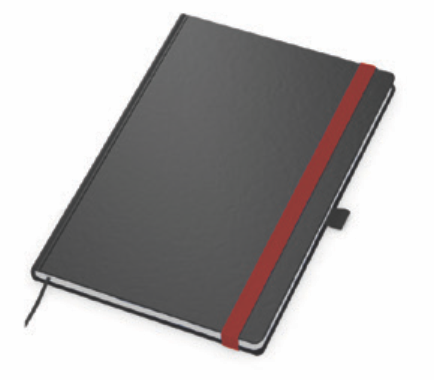 "PANTERA" notebook A5, with red elastic band, business, format:14,8x21cm, P/20