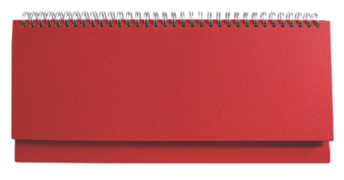 DESK planner 01 RED, wire bound, format:30x14,5cm, 128 pages, P/50