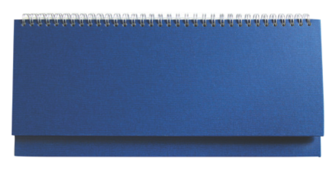 DESK planner 01 BLUE, wire bound, format:30x14,5cm, 128 pages, P/50