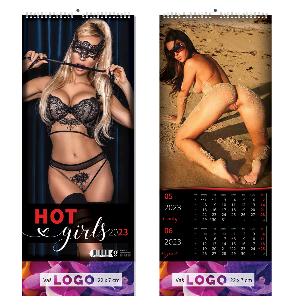 "HOT GIRLS" 13 sheets, format: 22x55 cm, PVC bag, P/60, color calendar