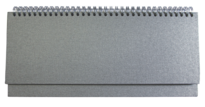 DESK planner 01 SILVER, wire bound, format:30x14,5cm, 128 pages, P/50