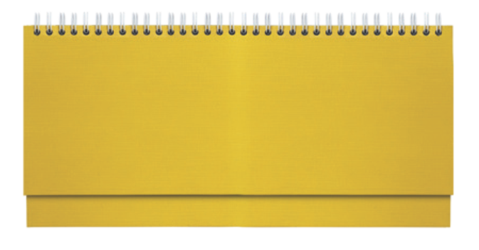DESK planner 01 YELLOW, wire bound, format:30x14,5cm, 128 pages, P/50