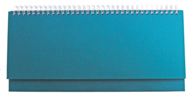 DESK planner 01 LIGHT BLUE, wire bound, format:30x14,5cm, 128 pages, P/50