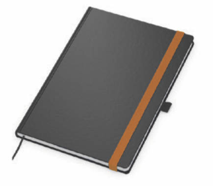 "PANTERA" notebook A5, with orange elastic band, business, format:14,8x21cm, P/20