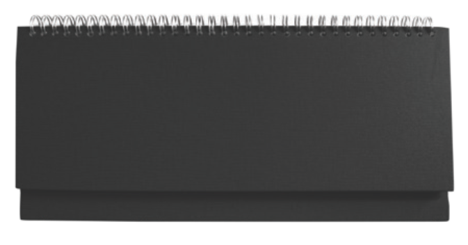 DESK planner 01 BLACK, wire bound, format:30x14,5cm, 128 pages, P/50 