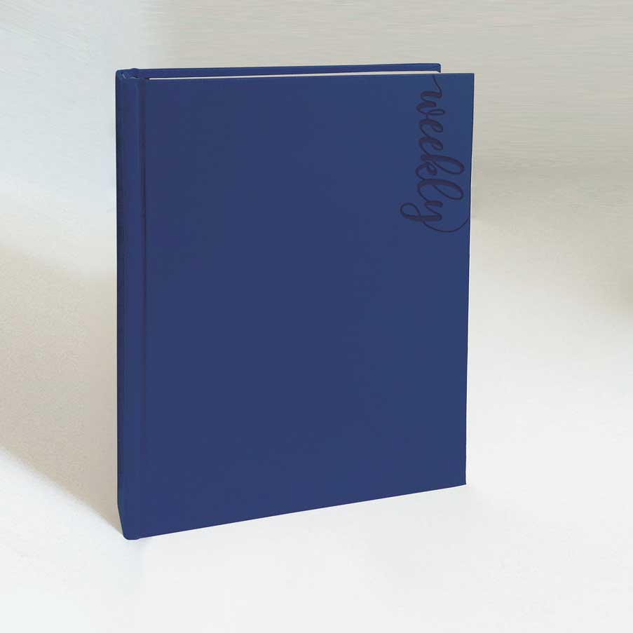 DIARY WEEKLY PLANNER "WEEKLY" PU dark blue 21x26,5 cm, 224 pages, 80gr, P/20