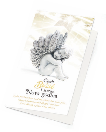 Card BIJELI ANĐEO, folded, format:20x10cm, P/10