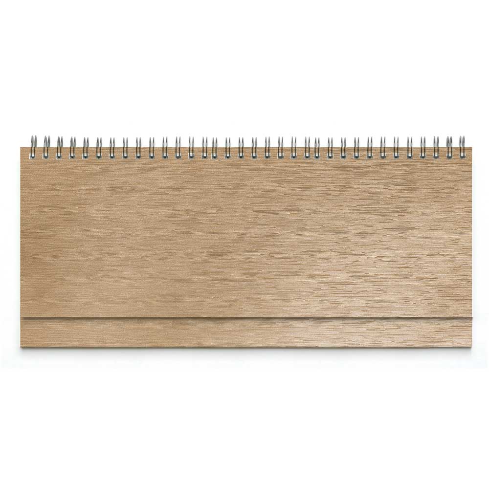 DESK planner LINAS GOLD, wire bound, format:30x14,5cm, 128 pages, P/50
