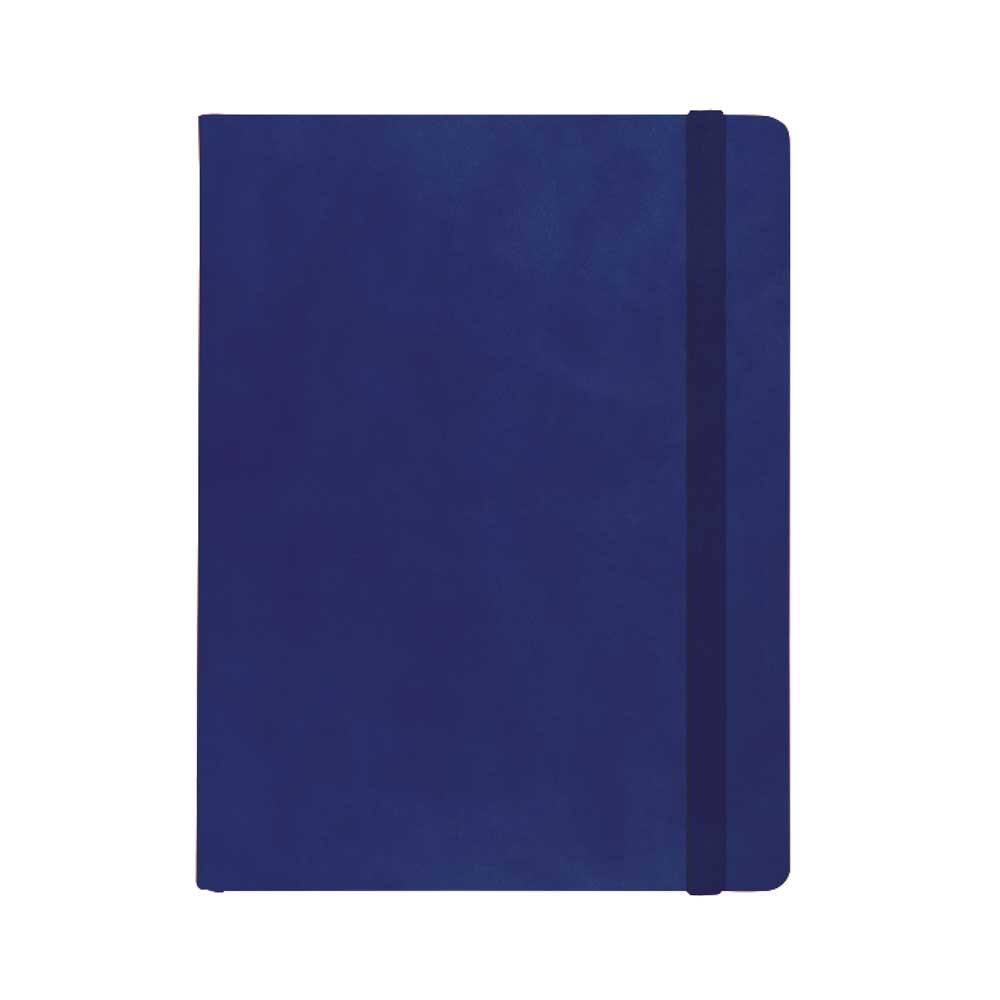 "BLOOM" dark blue notebook A5, with elastic band, format:14x21cm, P/40