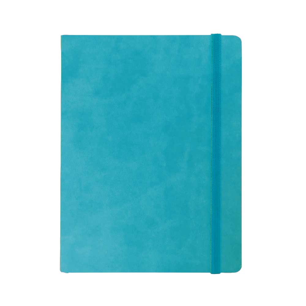 "BLOOM" turquoise notebook A5, with elastic band, format:14x21cm, P/40