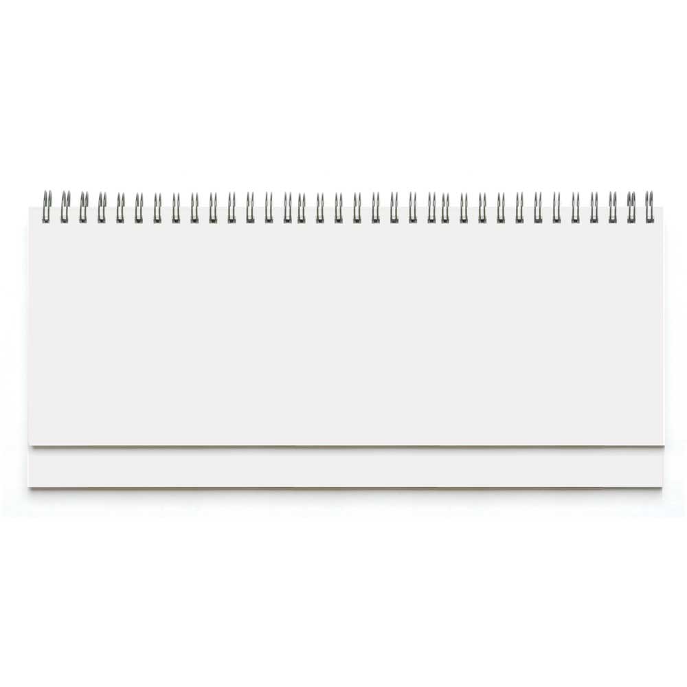 DESK planner 01 WHITE, wire bound, format:30x14,5cm, 128 pages. P/50