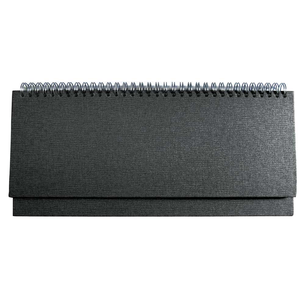  DESK planner 01 ANTHRACITE, wire bound, format:30x14,5cm, 128 pages, P/50
