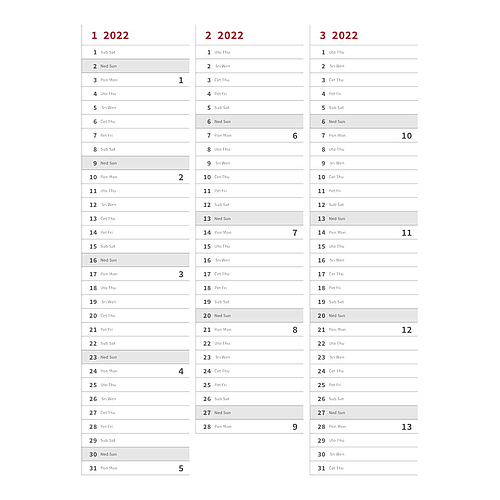 "Weekly" rokovnik planer PU tamno plavi 21x26,5 cm 224 str 80gr P/20