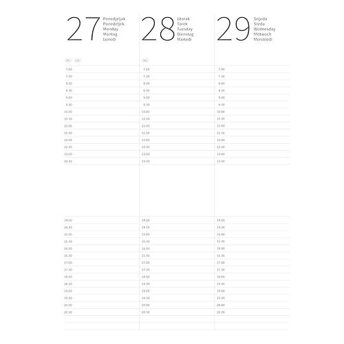 "Weekly" rokovnik planer PU tamno plavi 21x26,5 cm 224 str 80gr P/20