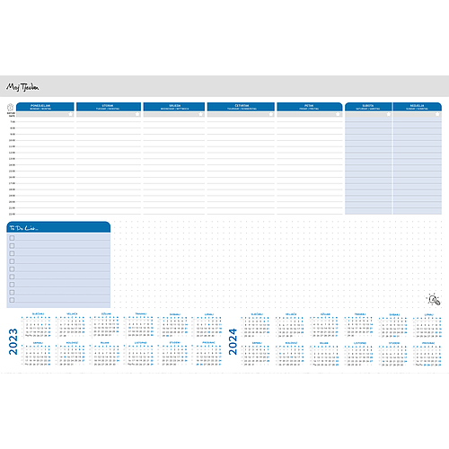 MAPA STOLNA DVOGODIŠNJA 60*40 cm, 48 L, plava klapna 7 x 60 cm, pap.ravnalo-kalendar P/15