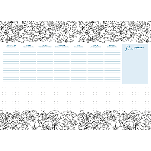 Stolna mapa BOJANKA, ravnalo, dim:47x34cm, P/20