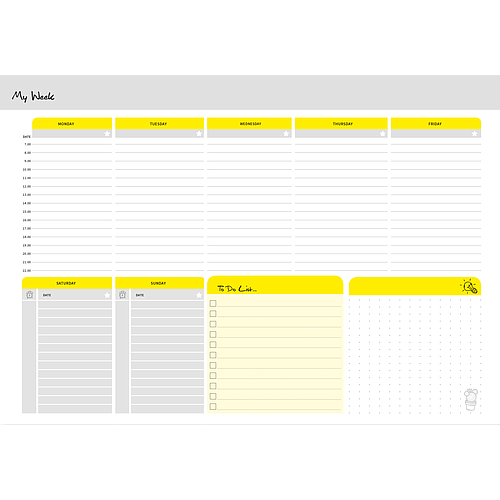 Stolna mapa POSLOVNA ŽUTO SIVA ENGL, ravnalo, dim:47x34cm, P/20