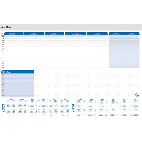 Stolna mapa slovenska PLAVO SIVA MAXI A2, dvogodišnja, ravnalo, dim: 60x40cm, Slovenija,  P/15 