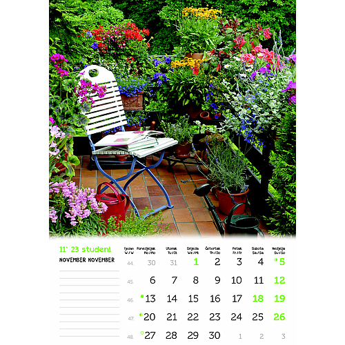 "VRTOVI" 13 list.,  dim: 24x54 cm, PVC vrećica, P/50, color kalendar NEUVEZANI