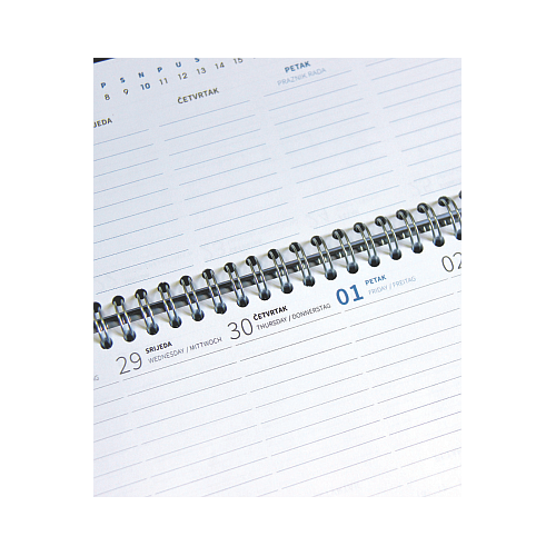 PLANER STOLNI SPIRALNI plavi   30,2 x 14 cm, nad.+ 30,2 128 stranica