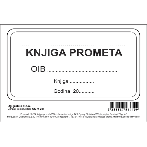 IX-284 KNJIGA PROMETA obr.KPR   (p10)   (01-20)