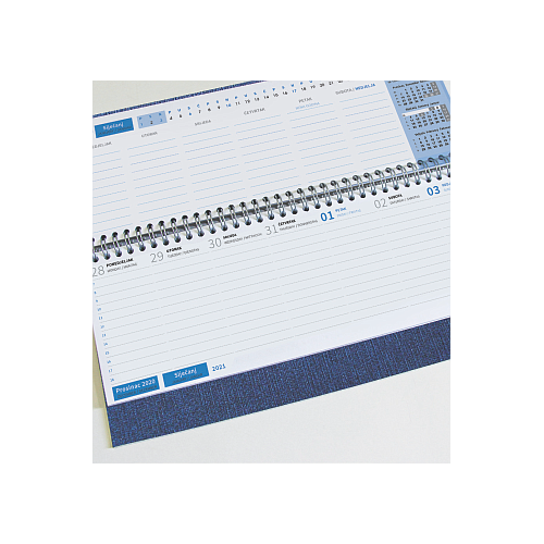 PLANER STOLNI SPIRALNI LINAS SREBRNI P50 30,2 x 14 cm, nad.+ 30,2 +  128 stranice*