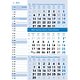 "Poslovni PLAVI planer" trodjelni kalendar, 12 list., dim: 29,5x62cm, PVC vrećica, pokazivač, P/50