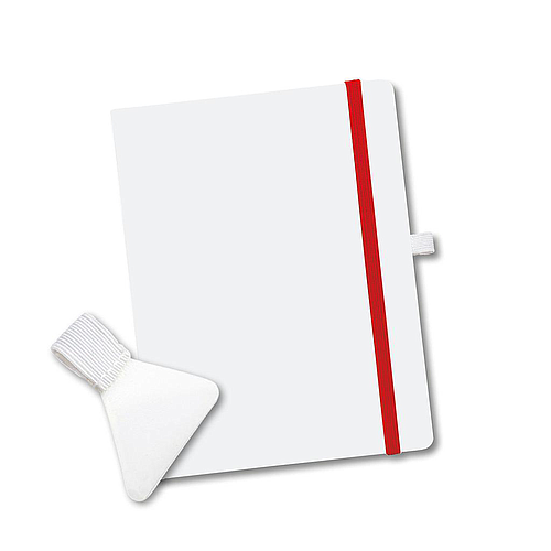 "PERLA" notebook A5, with red elastic band, business, format:14,8x21cm, P/20