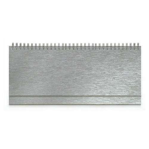 DESK planner LINAS SILVER, wire bound, format:30x14,5cm, 128 pages, P/50