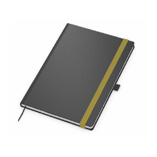 "PANTERA" notebook A5, with yellow elastic band, business, format:14,8x21cm, P/20