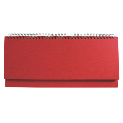 DESK planner 01 RED, wire bound, format:30x14,5cm, 128 pages, P/50