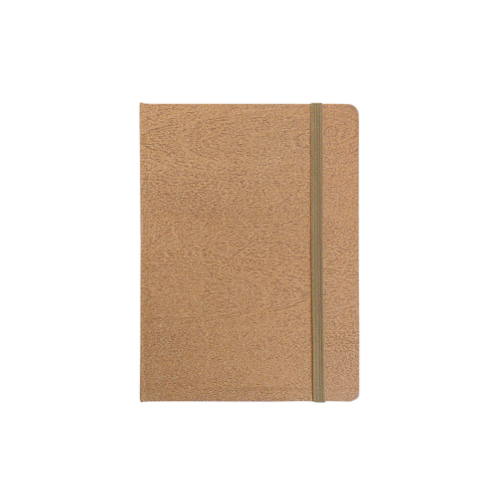 "WOOD" brown diary A5, with elastic band, format:14,8x21cm, P/20