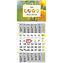 "Poslovni ŽUTO-SIVI" three month calendar, 12 sheets, format:29,5x62cm, PVC bag, P/50