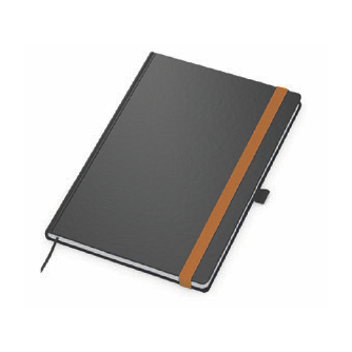 "PANTERA" notebook A5, with orange elastic band, business, format:14,8x21cm, P/20