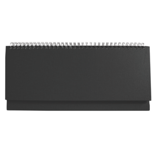 DESK planner 01 BLACK, wire bound, format:30x14,5cm, 128 pages, P/50 